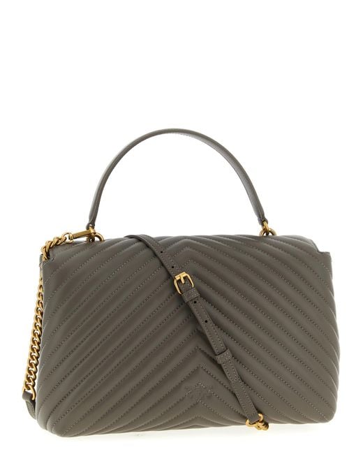 Pinko Metallic Big Lady Love Bag Puff Large Handbag