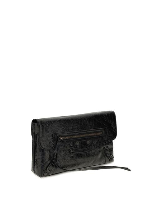 Balenciaga Black Le City Clutch Lambskin Lamb Ovis Aries Clutches