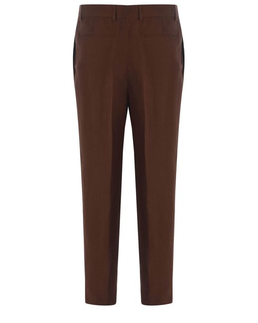 Costumein Brown Trousers Matteo Made Of Fresh Wool for men