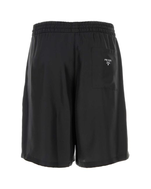 Prada Black Twill Bermuda Shorts for men