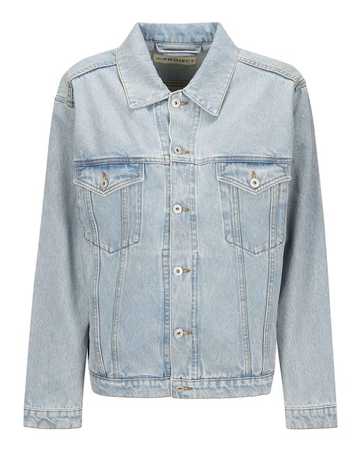 Y. Project Blue Evergreen Wire Denim Jacket
