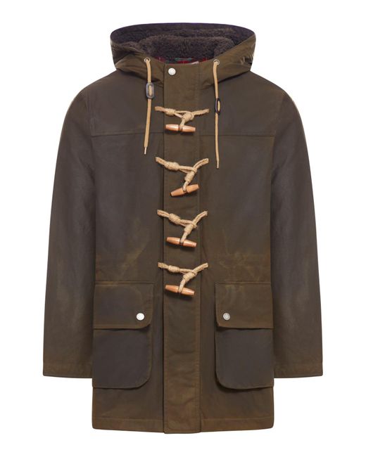 Baracuta Brown Waxed Duffle Coat for men