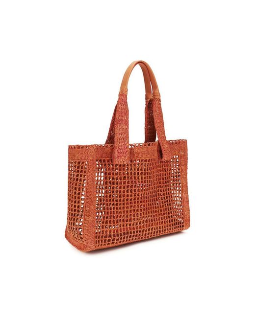 Chloé Red Multicolor Raffia Shoulder Bag