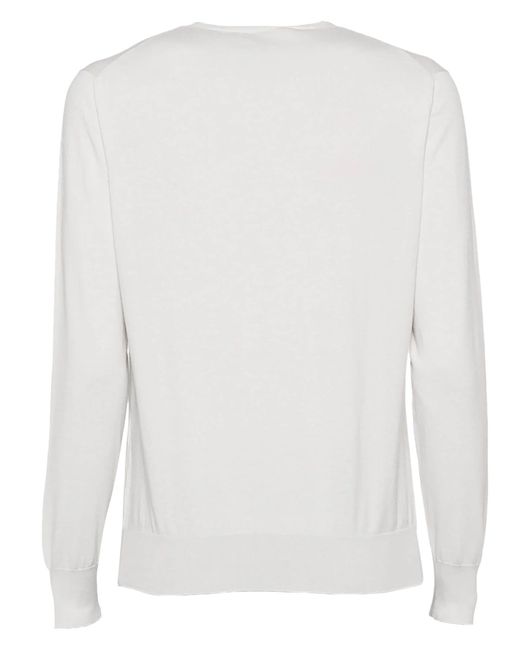 Cruciani White Light Cotton Sweater for men