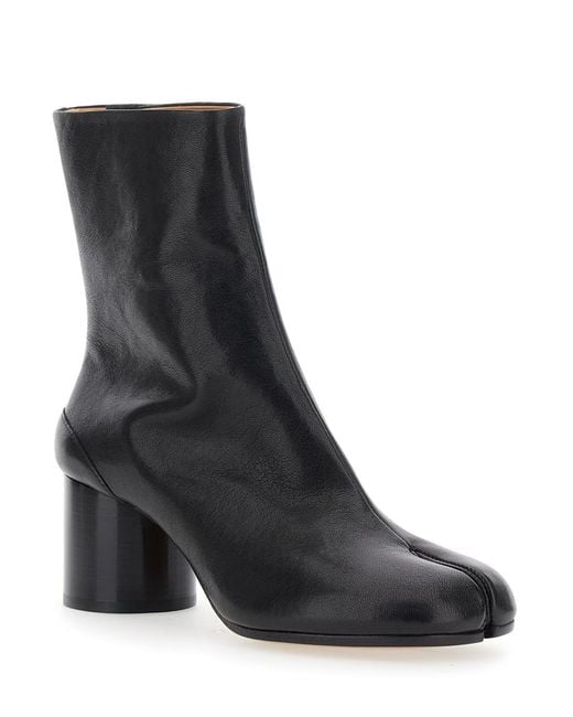 Maison Margiela Black Boots Tabi Toe Leather Sheep