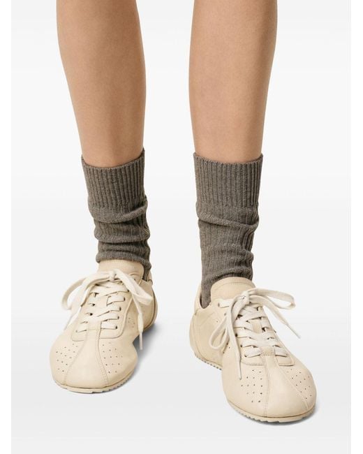AMI Natural Leather Sneakers