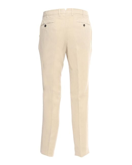 PT01 Natural Slim Trousers Lyocell Linen Cotton Pant for men