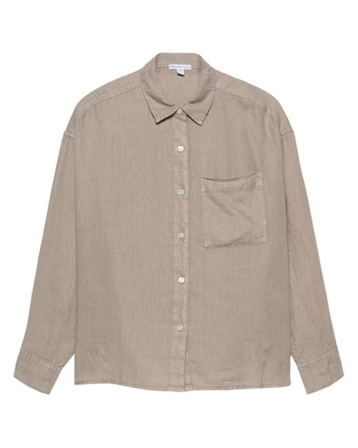 James Perse Natural Long-sleeve Linen Shirt