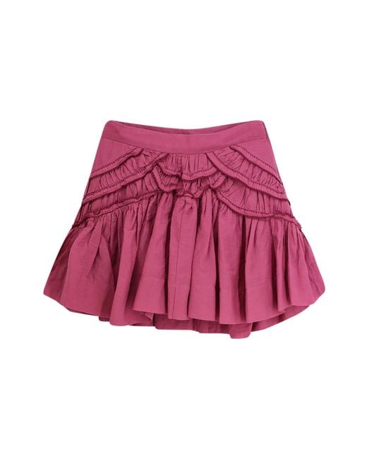 Isabel Marant Red Ceola Cotton Blend Miniskirt
