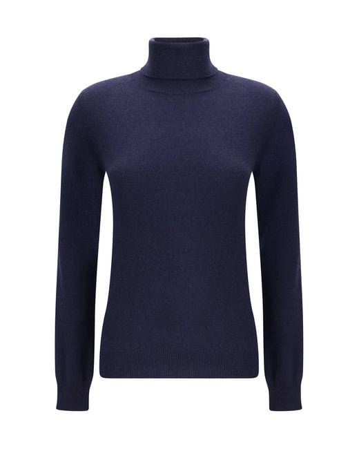 Balenciaga Blue Cashmere Turtleneck Sweater