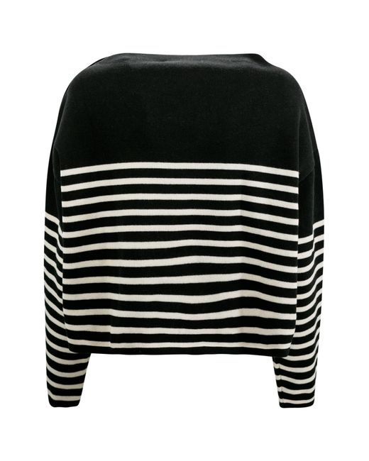 Philosophy Di Lorenzo Serafini Black Striped Sweater With Button Insert