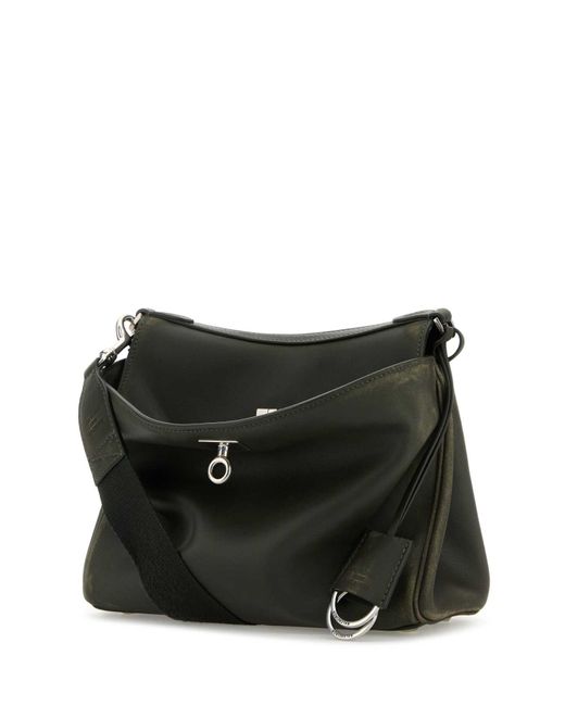 Balenciaga Black Dark Leather Small Rodeo Messenger Crossbody Bag for men