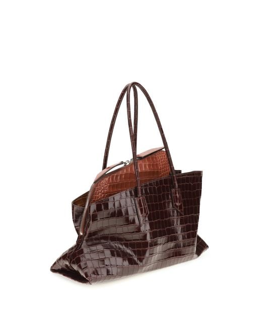 The Attico Brown La Passeggiata Medium Shoulder Bag Calf Leather Bos Taurus