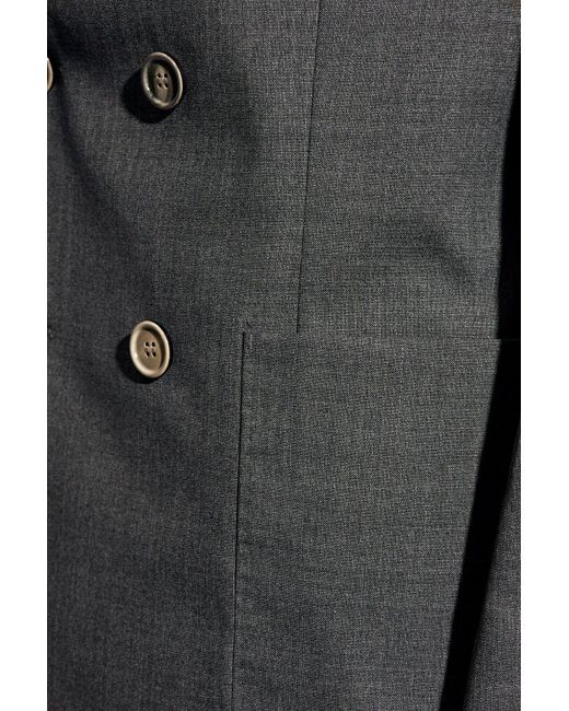 AMI Gray Double-breasted Blazer, for men