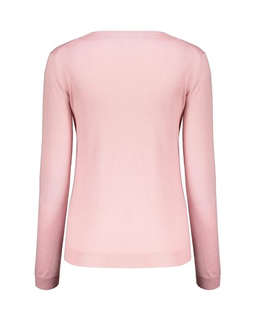 Valentino Garavani Pink Long Sleeve Crew-Neck Sweater