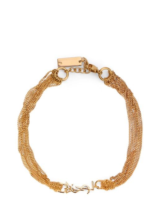 Saint Laurent Metallic Metal Bracelet Cassandre Brass Bracelets