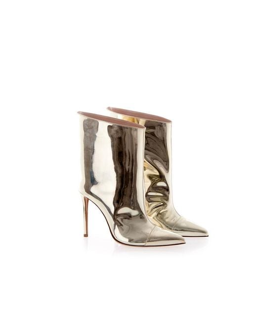Alexandre Vauthier White Patent Leather Ankle Boots