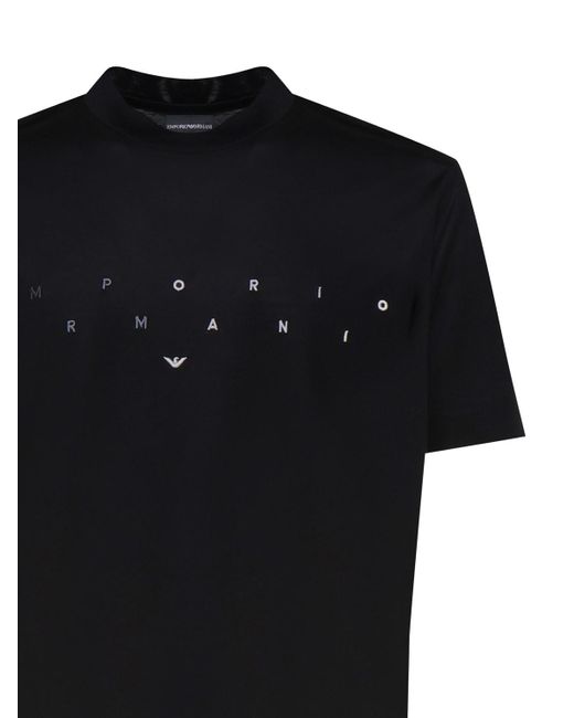 Emporio Armani Black T-Shirt Con Logo for men
