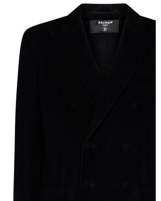 Balmain Black Coats for men