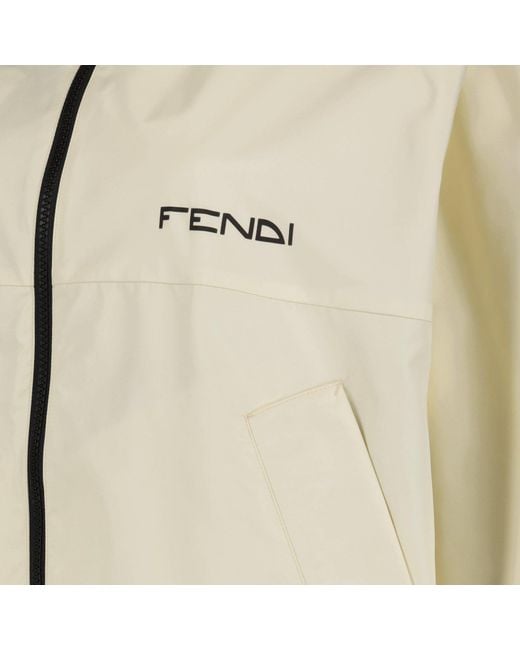Fendi Black Zip-up Hooded Reversible Jacket