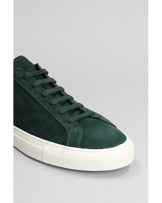 Common Projects Gray Achilles Sneakers In Green Suede for men