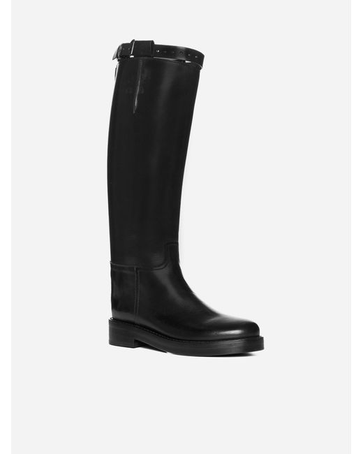 Ann Demeulemeester Black Stan Riding Leather Boots