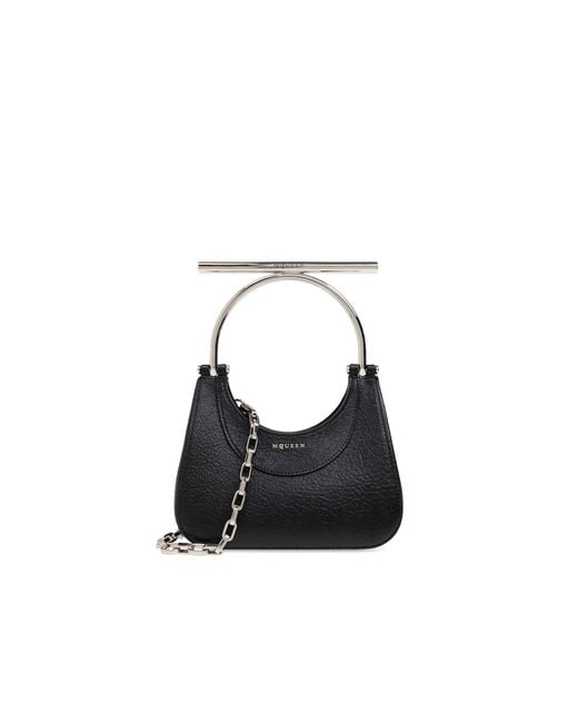 Alexander McQueen Black Mini T-Bar Bag