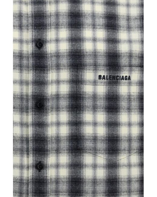Balenciaga Multicolor Checked Cotton Flannel Shirt for men