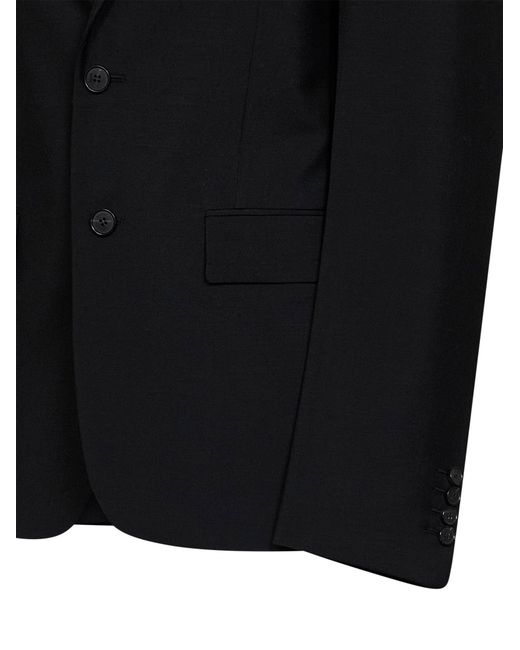 Fendi Black Single-Breasted Mohair Blazer Jacket