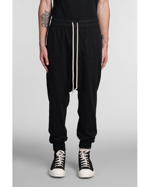 Rick Owens DRKSHDW Prisoner Drawstring Pants In Black Cotton for