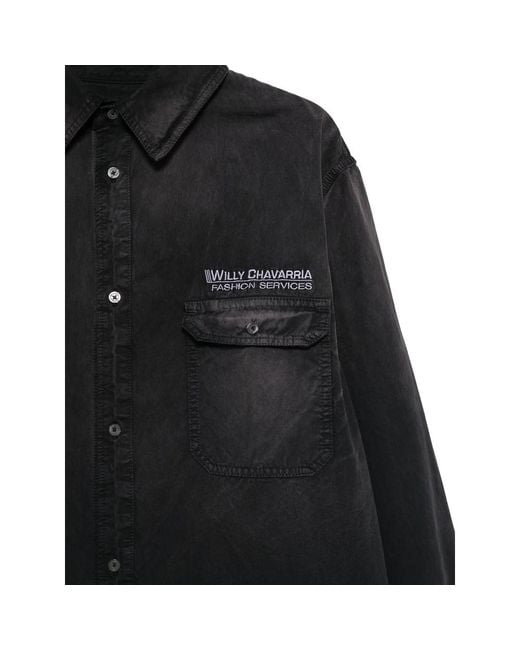 Willy Chavarria Black Corcoran Shirt for men
