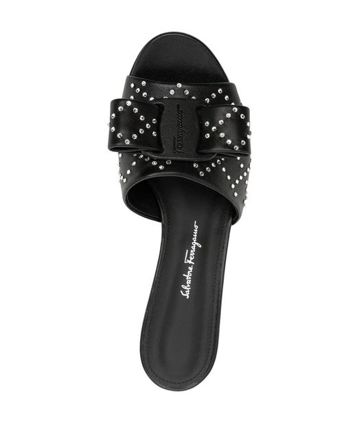 Ferragamo Black Valery 55 Sandals