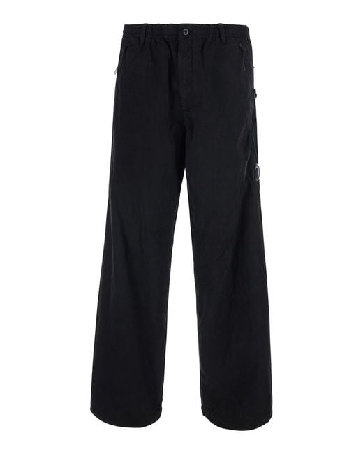 C P Company Blue Cargo Pants Micro-Reps With Zip Cotton Trousers for men