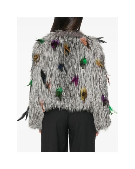 DE SANTIS Gray Fur Coat