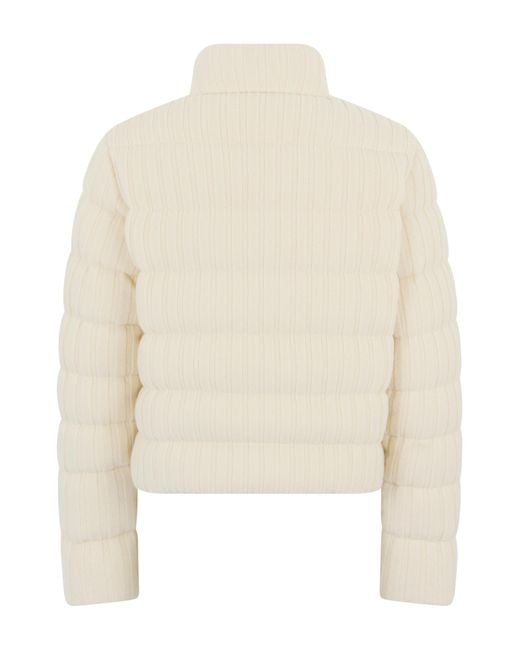 Moncler Natural Down Jacket Wool And Cashmere Virgin Puffer