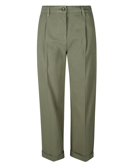 Etro Green Cropped Chino Trousers