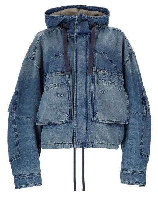 Alexander Wang Blue Cotton Denim Cargo Jacket