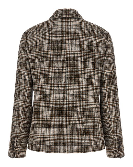Brunello Cucinelli Brown Alpaca Leather Blazer Clothing