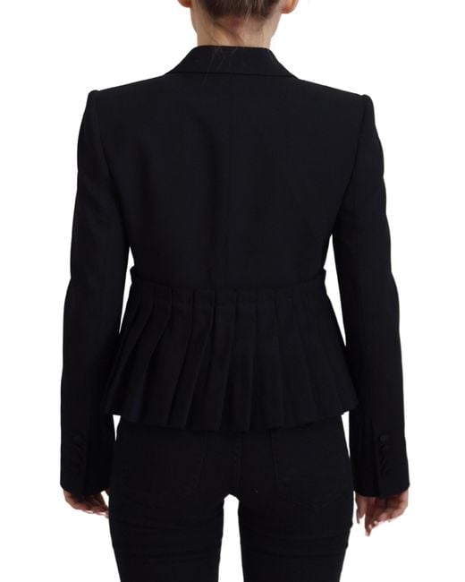 Dolce & Gabbana Black Elegant Stretch Wool Blazer