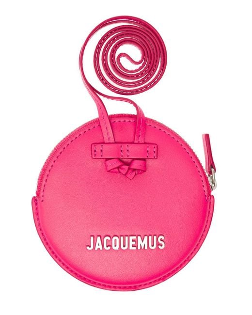 Jacquemus Pink 'le Pitchou' Fuchsia Circular Pouch Bag In Leather Man