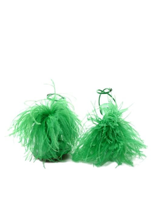 Bottega Veneta Green Feather Dot Sandals