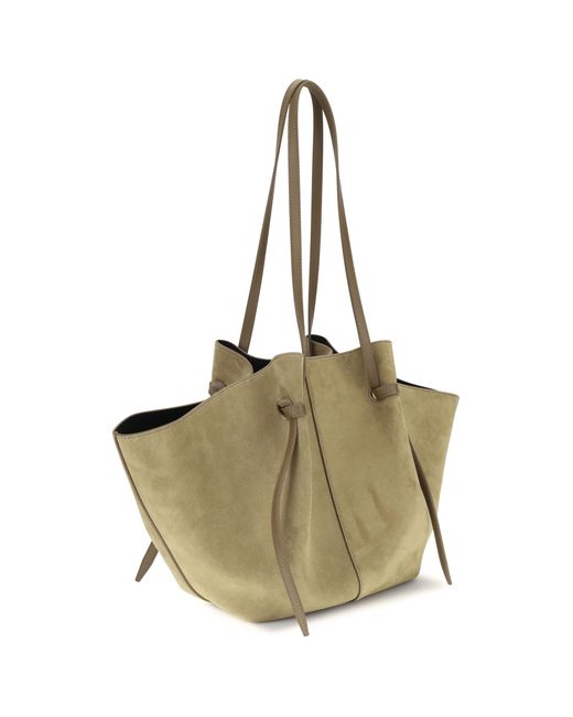 Yuzefi Metallic Shoulder Bag Suede Leather Calf