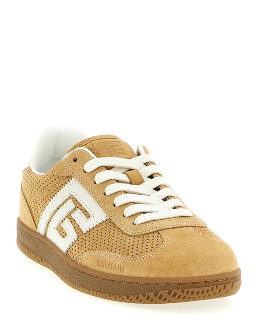 Balmain Metallic Suede Sneakers