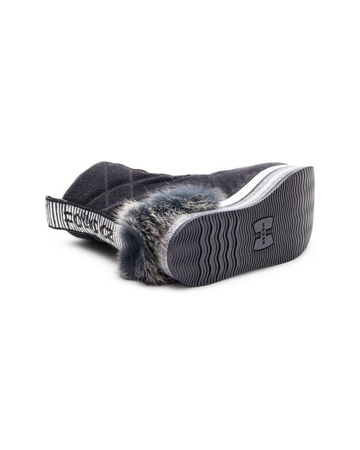 Hogan Black Fur-Trimmed Platform Boots