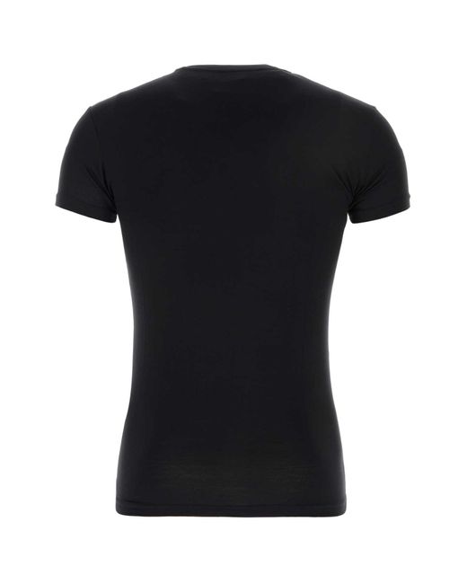 Emporio Armani Black Multicolor Stretch Viscose T-shirt Set for men