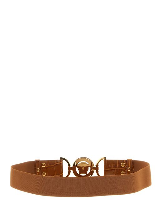 Versace White 'Medusa '95' Elastic Belt