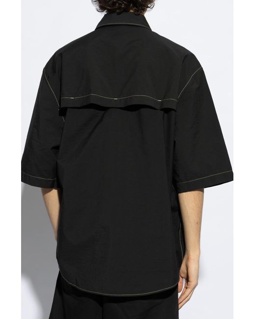 Lemaire Black Short-sleeved Shirt, for men