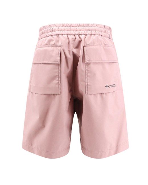 3 MONCLER GRENOBLE Pink Drawstring Bermuda Shorts