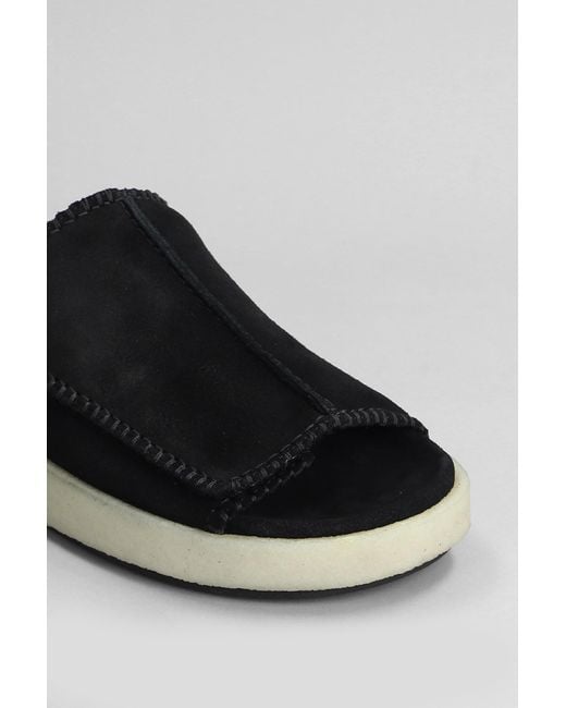 Clarks Black Overleigh Slide Sandals for men