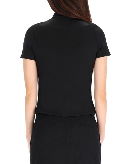 Courreges Black Interlock Top Polyester Tops